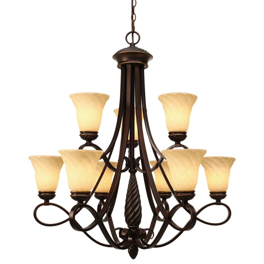 Golden Lighting Torbellino 9-Light 2 Tier Chandelier In Cordoban Bronze 3 Golden Lighting Torbellino 9-Light 2 Tier Chandelier In Cordoban Bronze