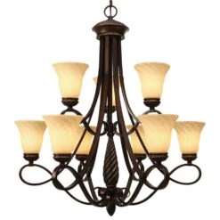 Golden Lighting Torbellino 9-Light 2 Tier Chandelier In Cordoban Bronze 10 Golden Lighting Torbellino 9-Light 2 Tier Chandelier In Cordoban Bronze -Home Decoration Series 54408745 4