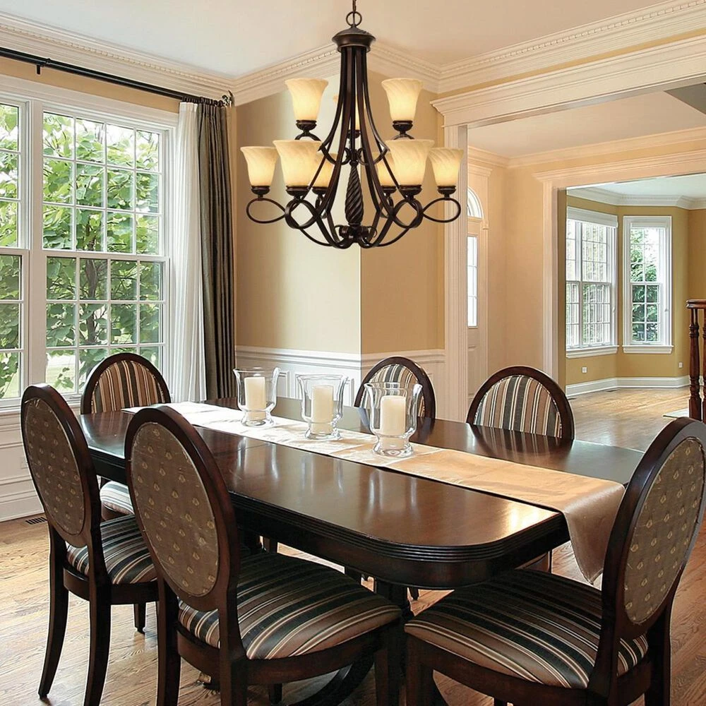 Golden Lighting Torbellino 9-Light 2 Tier Chandelier In Cordoban Bronze 7 Golden Lighting Torbellino 9-Light 2 Tier Chandelier In Cordoban Bronze - Image 5