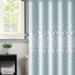 Pem America Christian Siriano Confetti Flowers 72" Shower Curtain In Mint