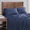 Pem America Brooklyn Loom 4-Piece Queen Sheet Set In Navy -Home Decoration Series 54564190 1