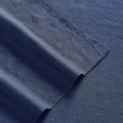 Pem America Brooklyn Loom 4-Piece Queen Sheet Set In Navy -Home Decoration Series 54564190 3