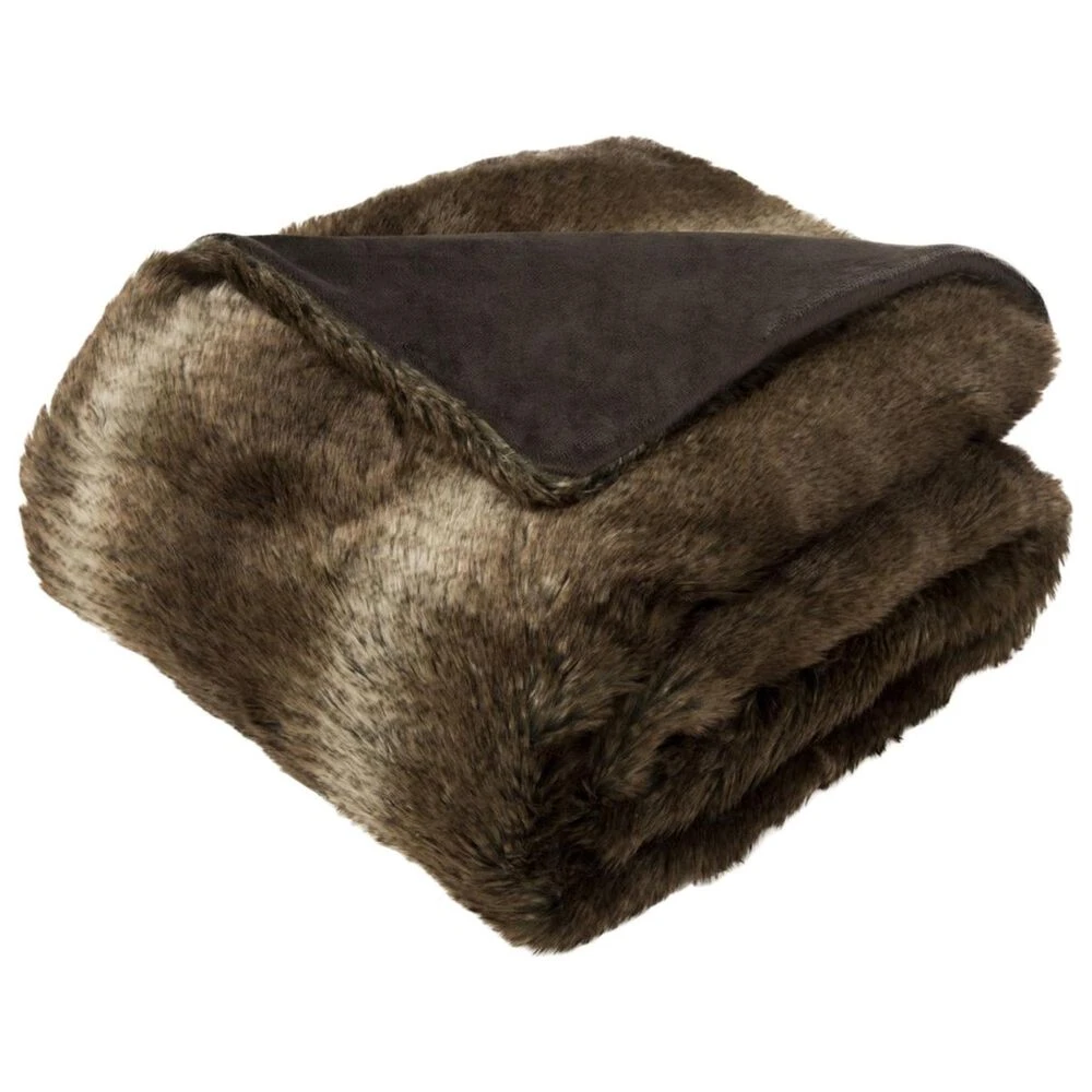 Safavieh Faux Luxe Queen Throw In Chocolate 4 Safavieh Faux Luxe Queen Throw In Chocolate - Image 2