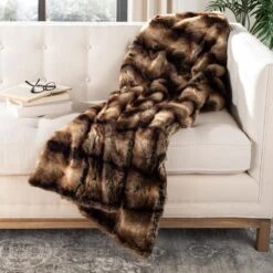 Safavieh Faux Luxe Queen Throw In Chocolate 9 Safavieh Faux Luxe Queen Throw In Chocolate -Home Decoration Series 54695390 8