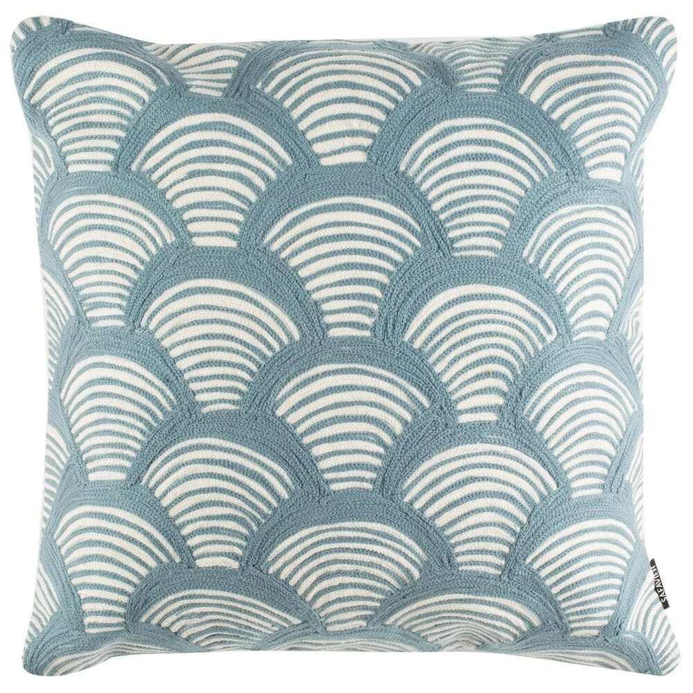 Safavieh Milla 20"x20" Pillow In Beige/Blue 4 Safavieh Milla 20"x20" Pillow In Beige/Blue - Image 2