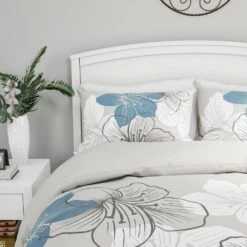 Timberlake Lavish Home "Enchanted" 3-Piece Full/Queen Comforter Set In Blue & White Floral -Home Decoration Series 54810460 5