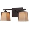 Stein World Serenity 2-Light Vanity In Oiled Bronze And Tan Glass -Home Decoration Series 54813522 1