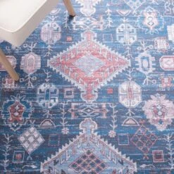 Safavieh Serapi Bohemian 4' X 6' Blue And Ivory Area Rug -Home Decoration Series 5482767 3