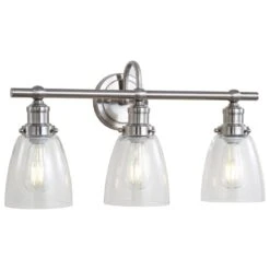 Safavieh Dunes 3-Light Bathroom Sconce In Brush Nickel/Clear -Home Decoration Series 54886650 3