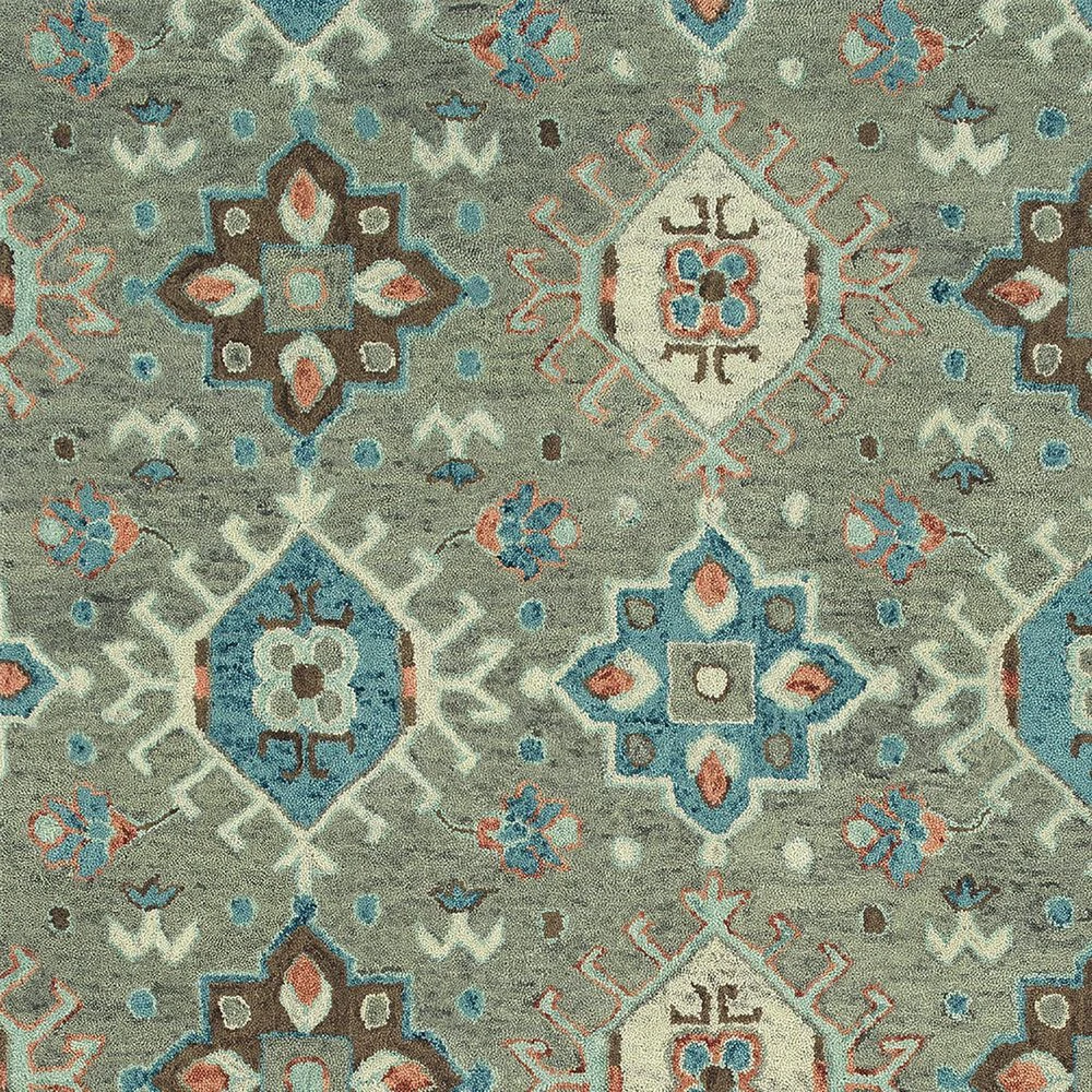 Kaleen Rugs Chancellor 2'6" X 8' Grey, Sage, Teal, Brown, Light Pink And Wine Runner 7 Kaleen Rugs Chancellor 2'6" X 8' Grey, Sage, Teal, Brown, Light Pink And Wine Runner - Image 5