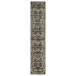 Kaleen Rugs Herrera 2'6" X 12' Charcoal, Grey, Sand, Oatmeal And Ivory Runner