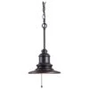 Kenroy Broadcast 1-Light Outdoor Pendant In Blackened Oil Rubbed Bronze