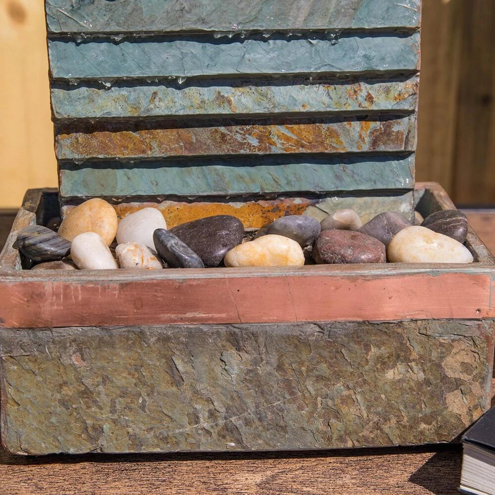 Kenroy Stave Table Lamp Fountain In Slate And Copper 4 Kenroy Stave Table Lamp Fountain In Slate And Copper - Image 2