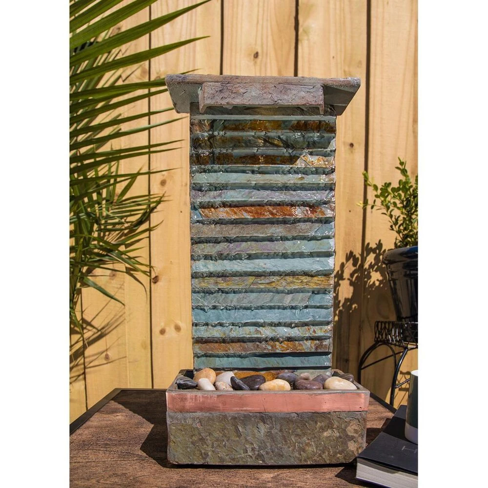 Kenroy Stave Table Lamp Fountain In Slate And Copper 10 Kenroy Stave Table Lamp Fountain In Slate And Copper - Image 8