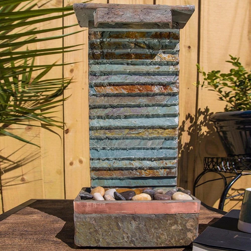 Kenroy Stave Table Lamp Fountain In Slate And Copper 11 Kenroy Stave Table Lamp Fountain In Slate And Copper - Image 9