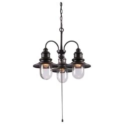 Kenroy Broadcast 3-Light Outdoor Chandelier In Blackened Oil Rubbed Bronze -Home Decoration Series 55123749 2