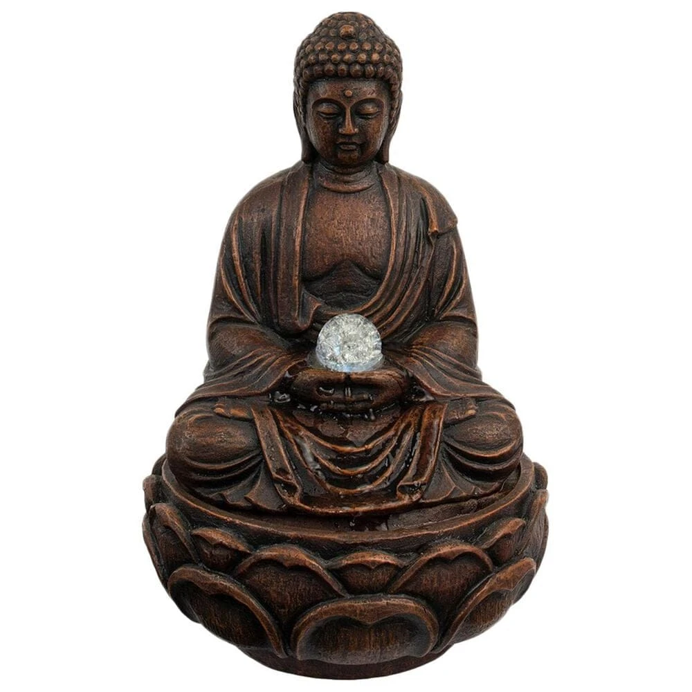 Timberlake Pure Garden Sitting Buddha LED Fountain In Weathered Brown 4 Timberlake Pure Garden Sitting Buddha LED Fountain In Weathered Brown - Image 2