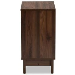 Baxton Studio Romy 2-Door Litter Box Cover House In Walnut Brown And White -Home Decoration Series 55646335 8