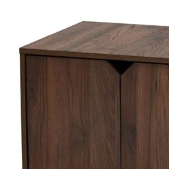 Baxton Studio Jasper 2-Door Litter Box Cover House In Walnut -Home Decoration Series 55646590 3