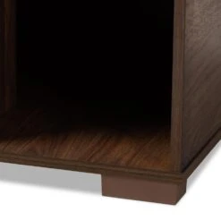 Baxton Studio Jasper 2-Door Litter Box Cover House In Walnut -Home Decoration Series 55646590 4