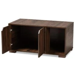 Baxton Studio Jasper 2-Door Litter Box Cover House In Walnut -Home Decoration Series 55646590 7