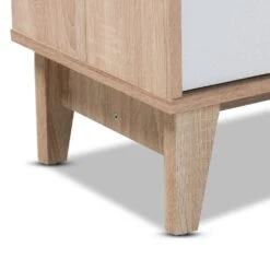 Baxton Studio Romy 2-Door Litter Box Cover House In White -Home Decoration Series 55646715 5