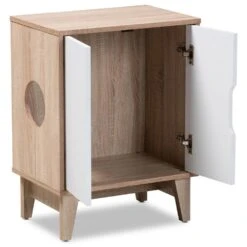 Baxton Studio Romy 2-Door Litter Box Cover House In White -Home Decoration Series 55646715 9