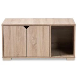 Baxton Studio Jasper 2-Door Litter Box Cover House In Oak -Home Decoration Series 55646723 17
