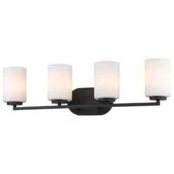 Golden Lighting Manhattan 4-Light Bath Vanity In Matte Black