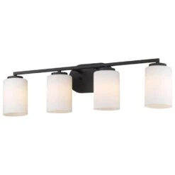Golden Lighting Manhattan 4-Light Bath Vanity In Matte Black -Home Decoration Series 55712020 4