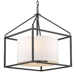 Golden Lighting Manhattan 5-Light Chandelier In Matte Black -Home Decoration Series 55712038 5