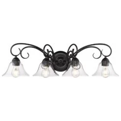 Golden Lighting Homestead 4-Light Bath Vanity In Black
