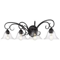 Golden Lighting Homestead 4-Light Bath Vanity In Black -Home Decoration Series 55712772 3