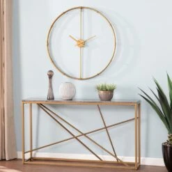 Southern Enterprises Duzen Large Clock In Gold -Home Decoration Series 56291131 7