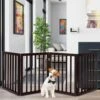 Timberlake Petmaker 4 Panel Straight Top Folding Fence In Brown -Home Decoration Series 56374952 1