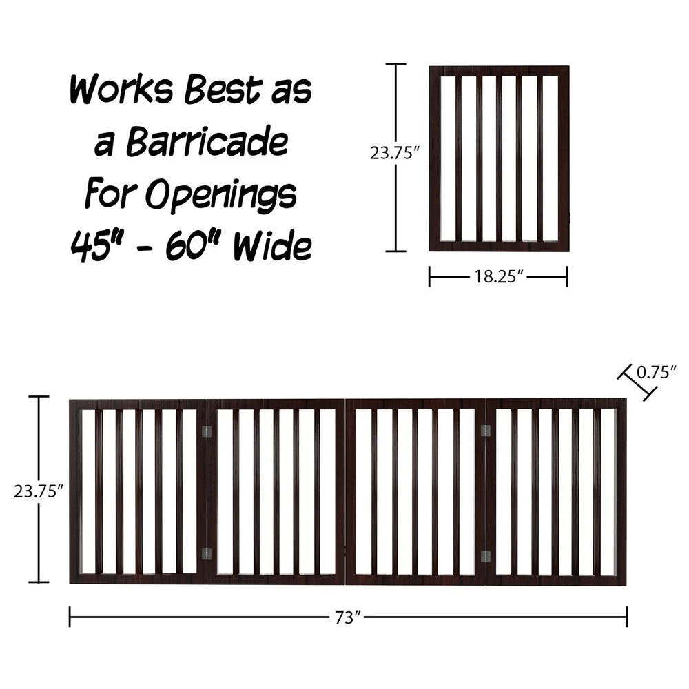 Timberlake Petmaker 4 Panel Straight Top Folding Fence In Brown 6 Timberlake Petmaker 4 Panel Straight Top Folding Fence In Brown - Image 4