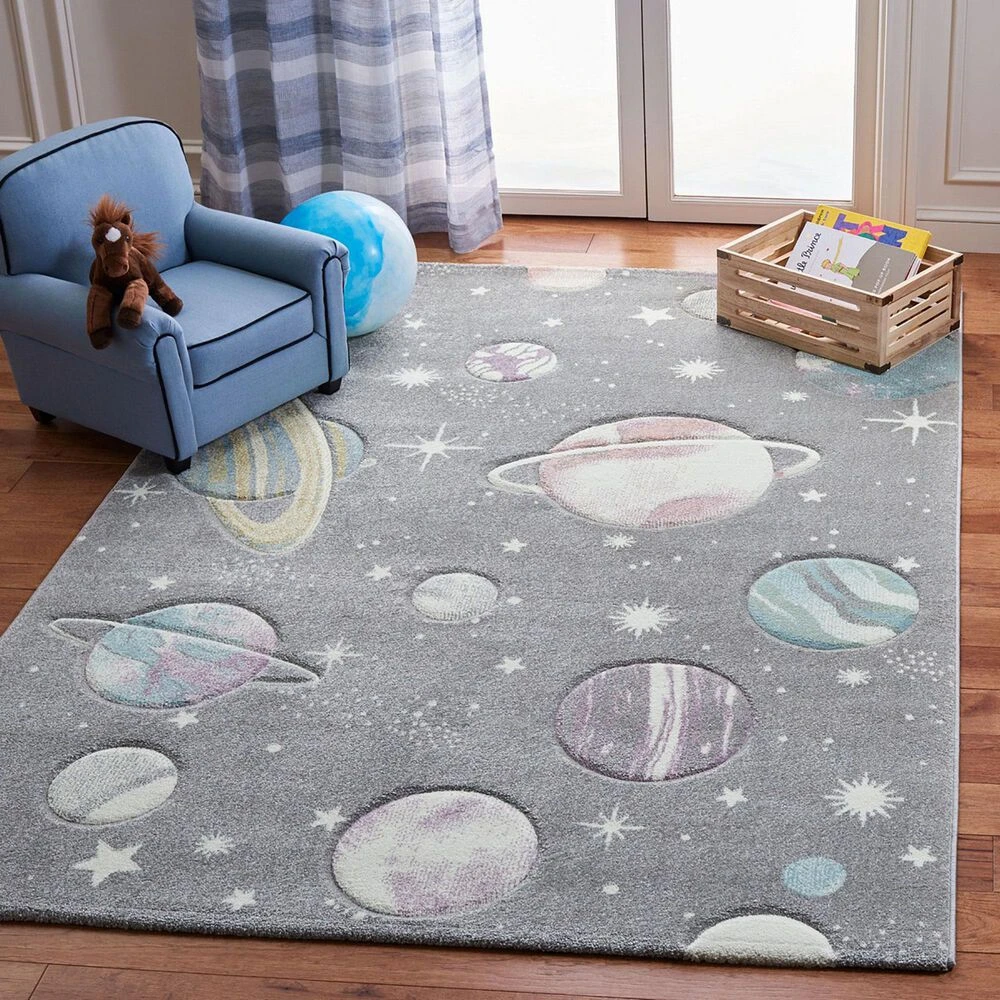 Safavieh Carousel 10' X 14' Grey And Lavender Kids Area Rug 4 Safavieh Carousel 10' X 14' Grey And Lavender Kids Area Rug - Image 2