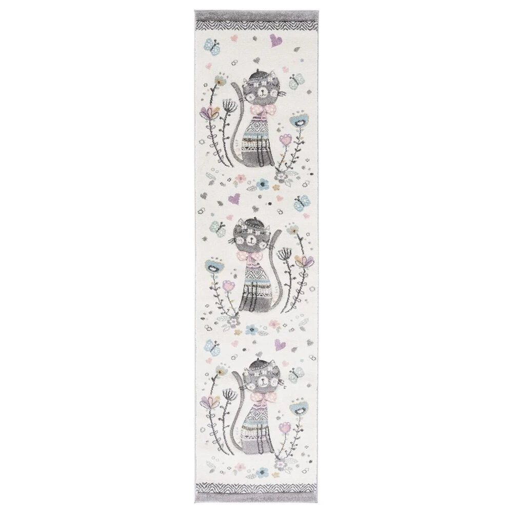 Safavieh Carousel CRK187 2'3" X 6' Ivory And Pink Kids Rug 3 Safavieh Carousel CRK187 2'3" X 6' Ivory And Pink Kids Rug
