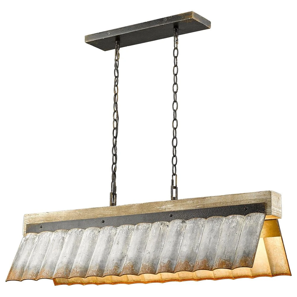 Golden Lighting Waylon Linear Pendant In Antique Black Iron 3 Golden Lighting Waylon Linear Pendant In Antique Black Iron
