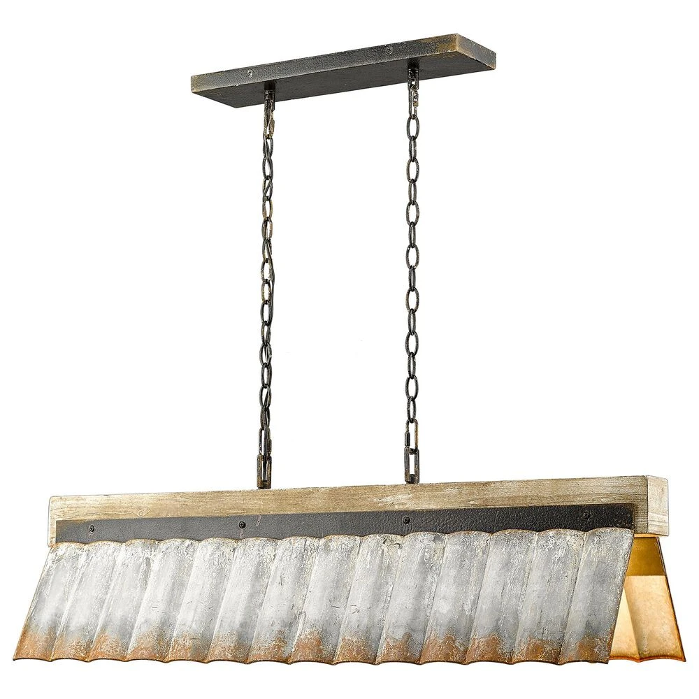 Golden Lighting Waylon Linear Pendant In Antique Black Iron 5 Golden Lighting Waylon Linear Pendant In Antique Black Iron - Image 3