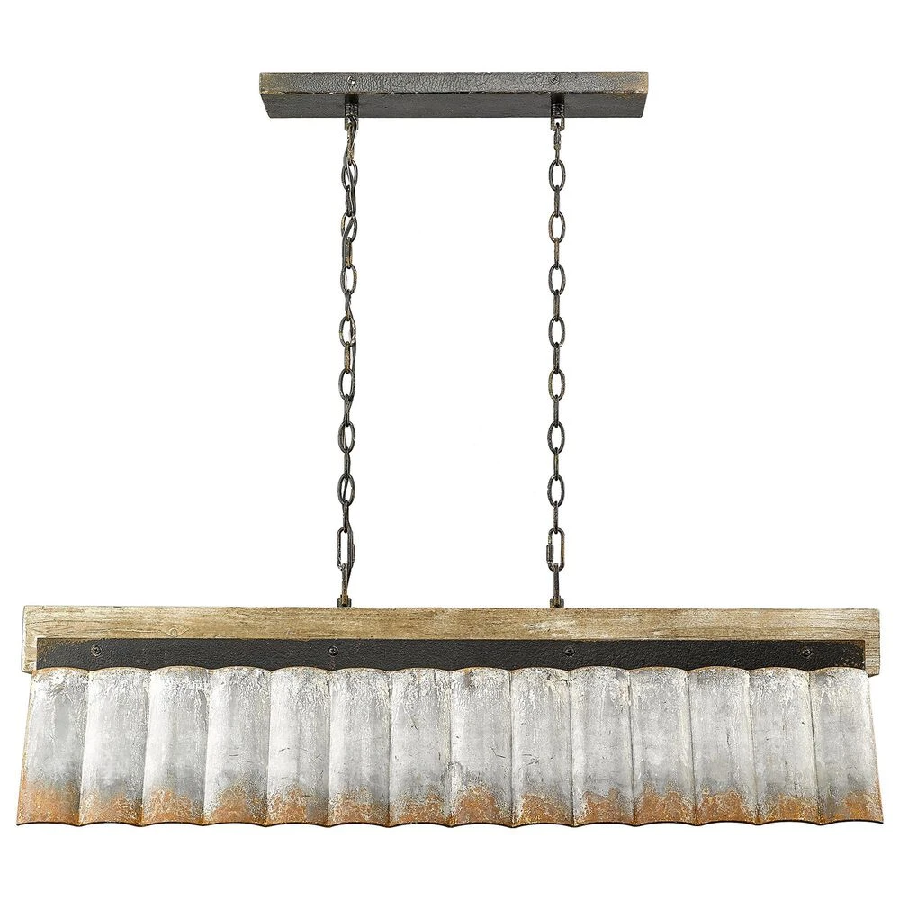 Golden Lighting Waylon Linear Pendant In Antique Black Iron 6 Golden Lighting Waylon Linear Pendant In Antique Black Iron - Image 4