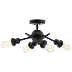 Golden Lighting Axel Semi-Flush In Matte Black