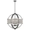 Golden Lighting Colson 6-Light Chandelier With Shade In Matte Black -Home Decoration Series 56831290 1