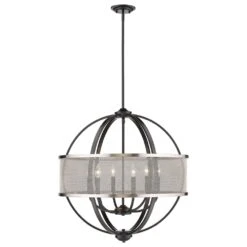 Golden Lighting Colson 6-Light Chandelier With Shade In Matte Black