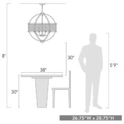 Golden Lighting Colson 6-Light Chandelier With Shade In Matte Black -Home Decoration Series 56831290 5