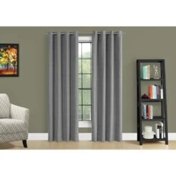Monarch Specialties 84" X 52" Blackout Curtain Panel In Grey (Set Of 2) -Home Decoration Series 56853831 5