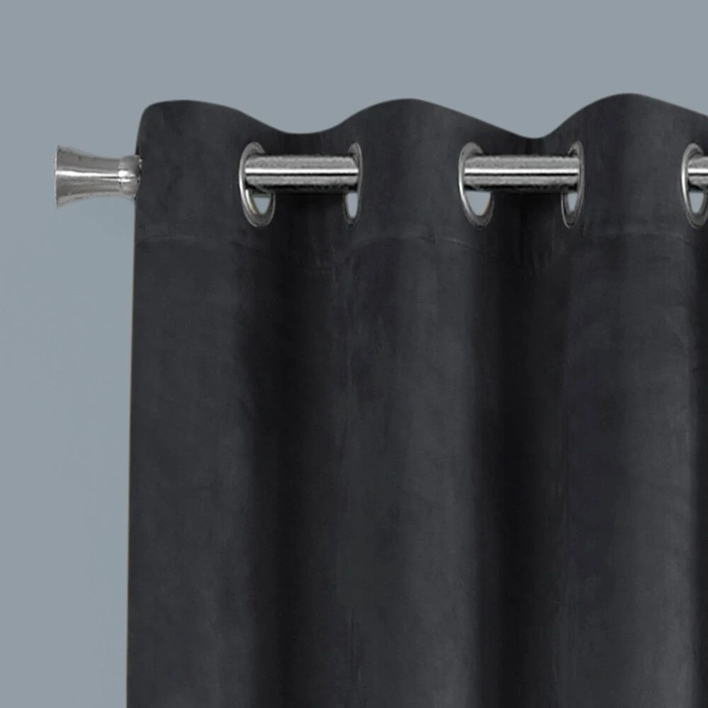 Monarch Specialties 84" X 52" Room Darkening Curtain Panel In Grey (Set Of 2) 6 Monarch Specialties 84" X 52" Room Darkening Curtain Panel In Grey (Set Of 2) - Image 4