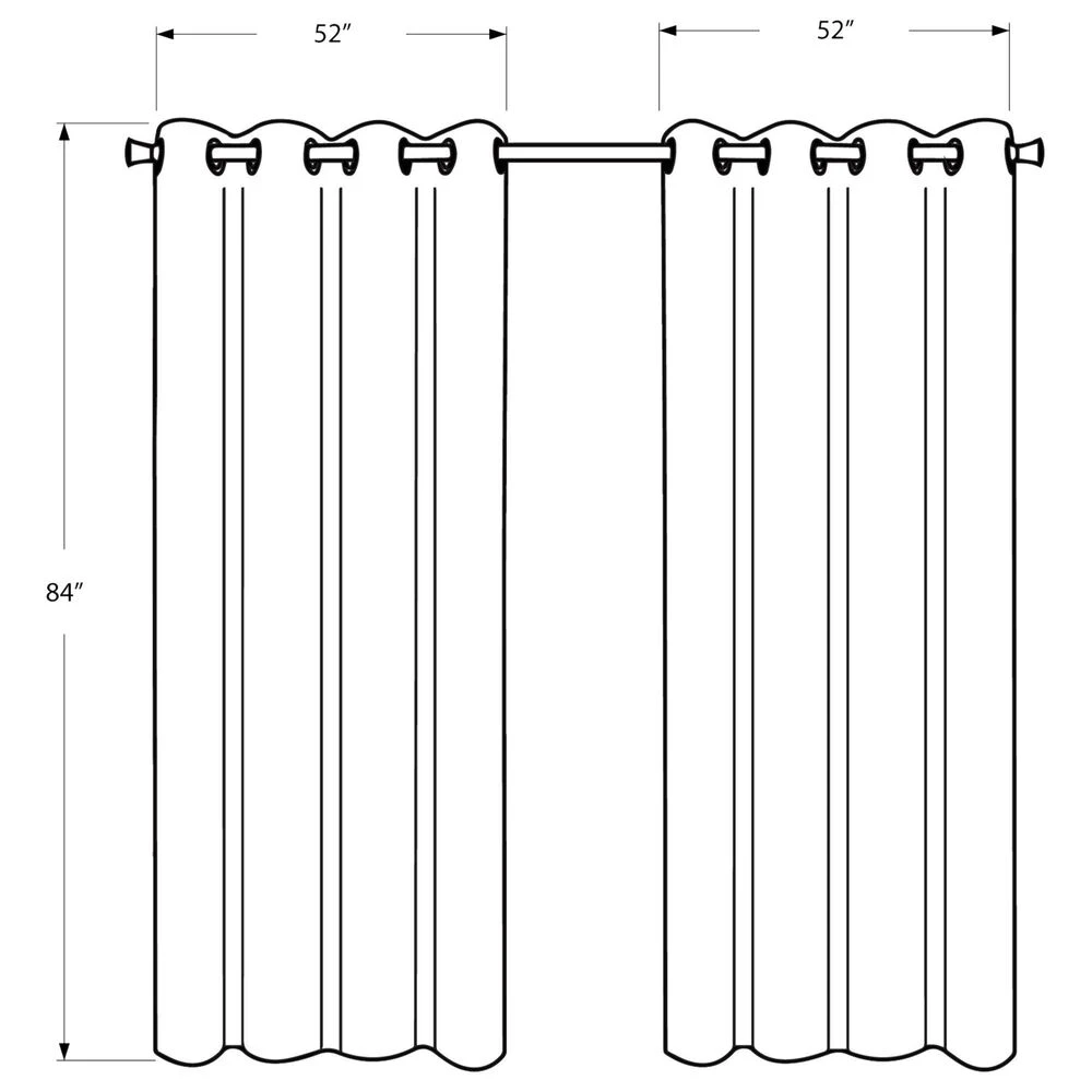 Monarch Specialties 84" X 52" Room Darkening Curtain Panel In Grey (Set Of 2) 9 Monarch Specialties 84" X 52" Room Darkening Curtain Panel In Grey (Set Of 2) - Image 7