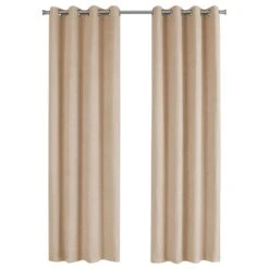 Monarch Specialties 54" X 95" Curtain Panel In Beige (Set Of 2)