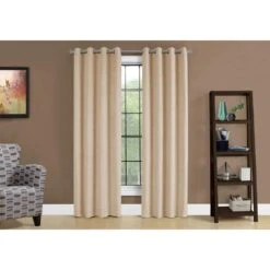 Monarch Specialties 54" X 95" Curtain Panel In Beige (Set Of 2) -Home Decoration Series 56854284 5